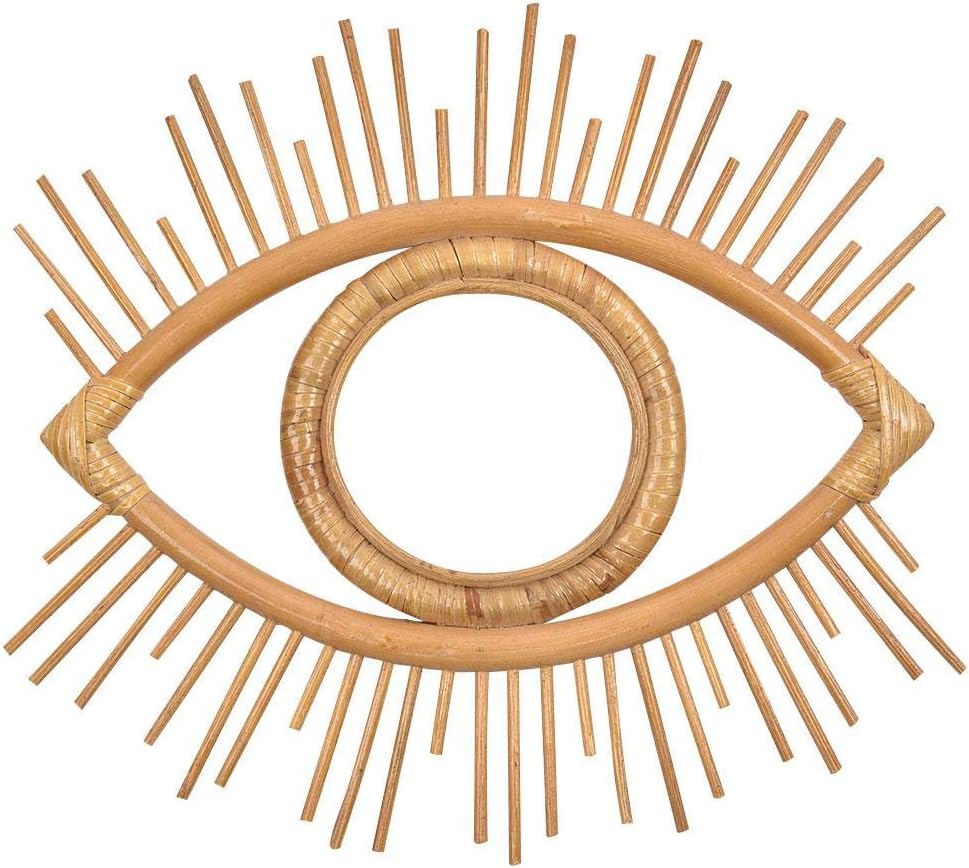 Augproveshak Rattan Wall Hanging Frame, Eye Shape Frame, Creative Photo Frame Wall Hanging Frame, Wall Décor, Bohemian Wall Frame for Living room, Bedroom, Wall Decoration