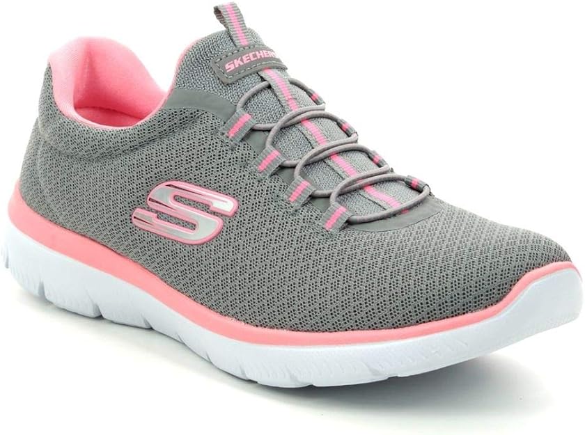 Skechers 12980 Summits Grey Pink Womens Trainers Amazon.co.uk Shoes