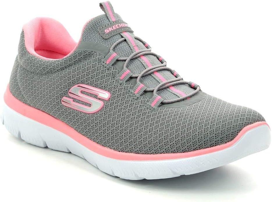 Skechers 12980 Summits Grey Pink Womens Trainers Amazon.co.uk Shoes