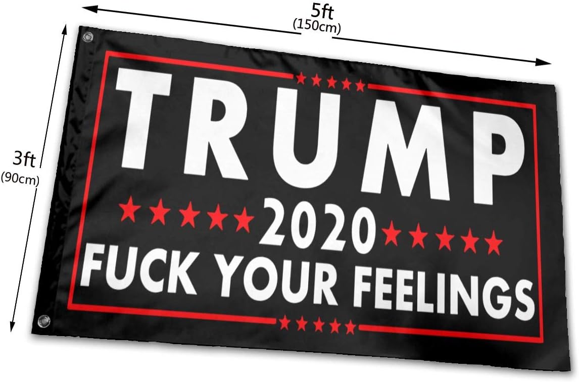 Itupzii Trump 2020 FCK Your Feeling Flag - Brass Grommets Vivid Color 3x5 Feet Home Decoration, Garden Decoration, Outdoor Decoration: Home & Kitchen
