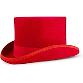 Punctualgood Wool Felt Top Hat Victorian Mad Hatter 6" Magic Hat Gentlemen Performing Jazz Caps Rock Hat for Men Women Gift
