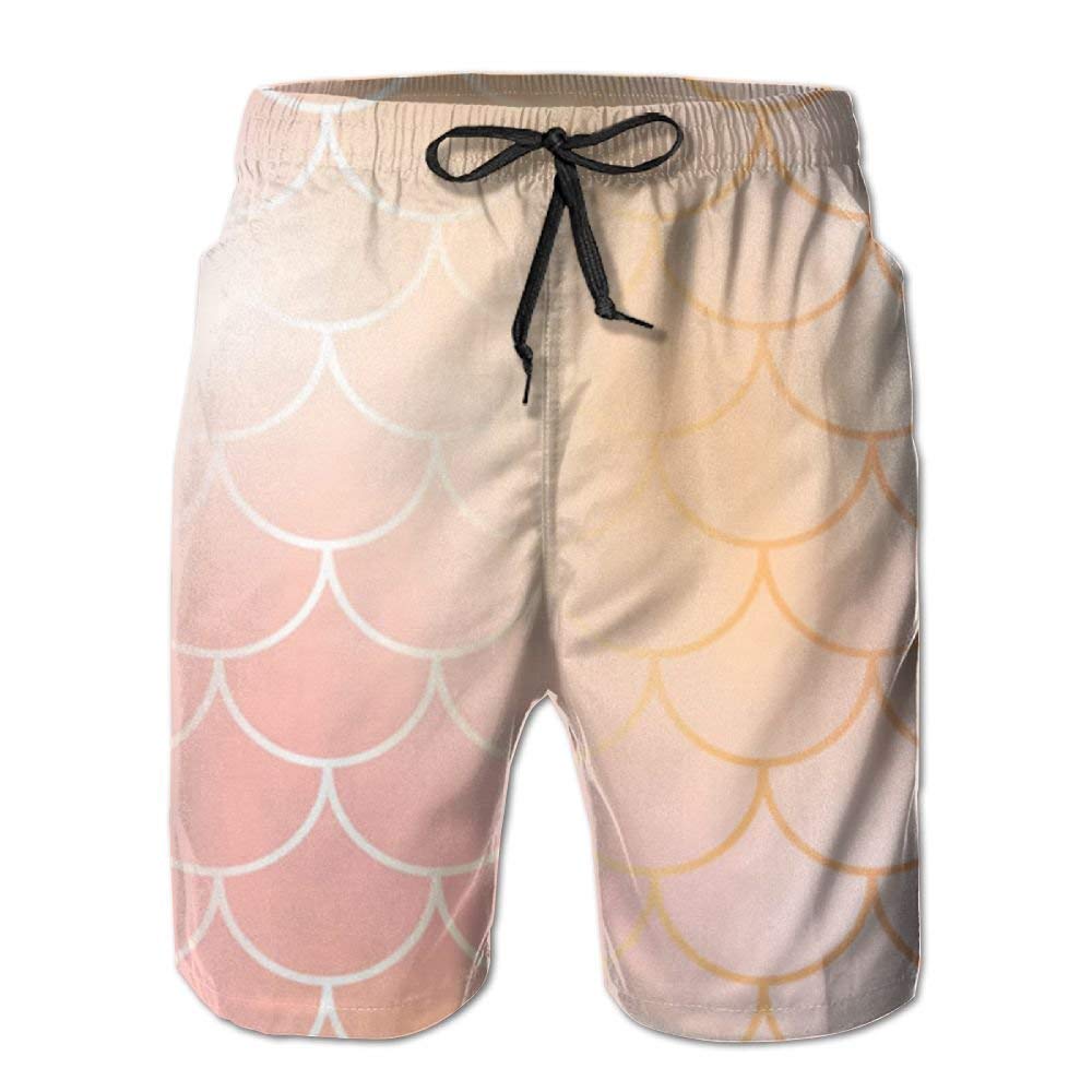 a Forma di Pesce mfsore Pantaloncini da Spiaggia Estivi da Uomo in frangivendoli Colorati con Pantaloncini da Spiaggia Asciugatura Rapida con Tasche