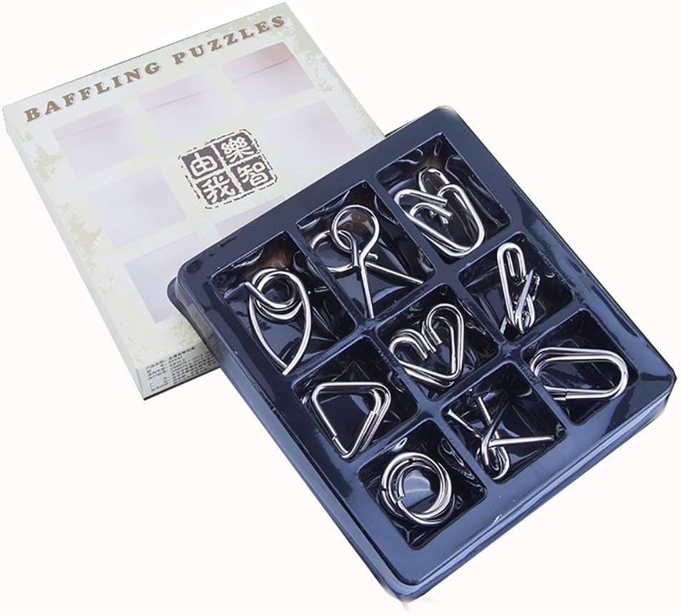 Stylastra Set of 9 Metal Puzzle Set Brain Teaser Brain Games for Kids and Adults