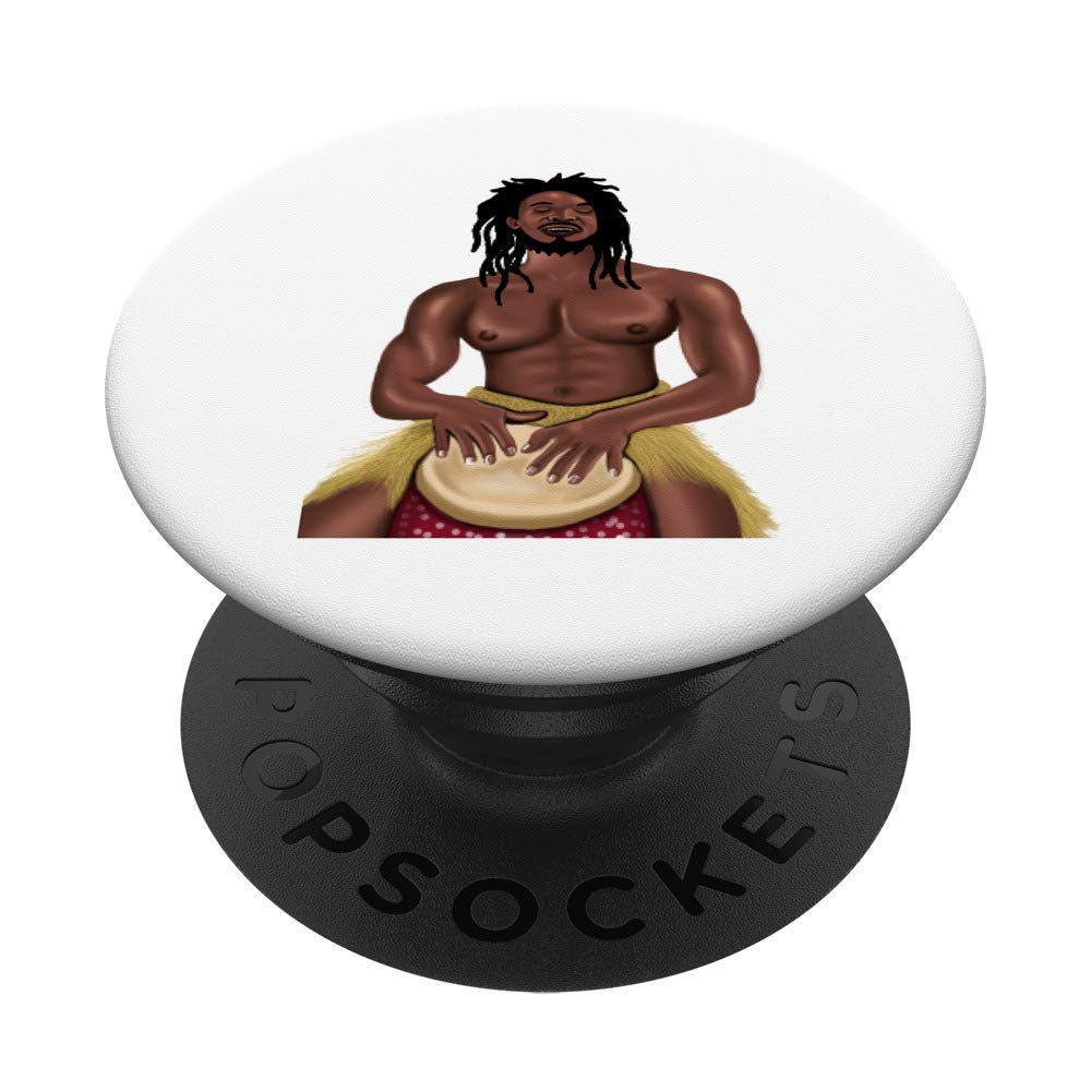 Oheneba: Melanin African Drummer Drum Africa Gift PopSockets Grip and Stand for Phones and Tablets