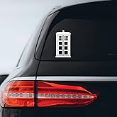 Police Box Tardis Sticker Decal Notebook Car Laptop 4" x 8" (White)