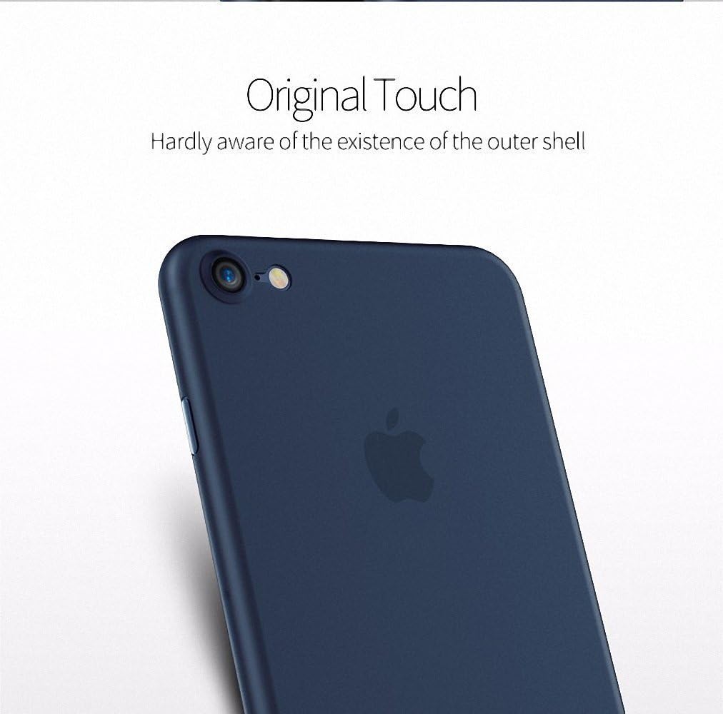 iPhone 7 Case, Daxboo iPhone 7 Privacy Anti-Spy Glass Screen Protector + PP Matte Ore case [Translucent Back Case] for Apple iPhone 7 (Blue)