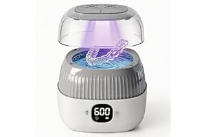 Ultrasonic Cleaning Device 45000Hz UV Ultrasonic Pod 250ml -Deep Cleaning for Dentures, Mouth Guards, Aligners, Night Guards,