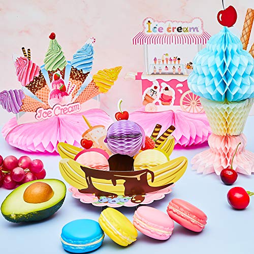 6 Pieces Ice Cream Centerpiece Ice Cream Cart Centerpiece Banana Split
