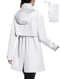BALEAF Women's Long Rain Jacket Packable Hood