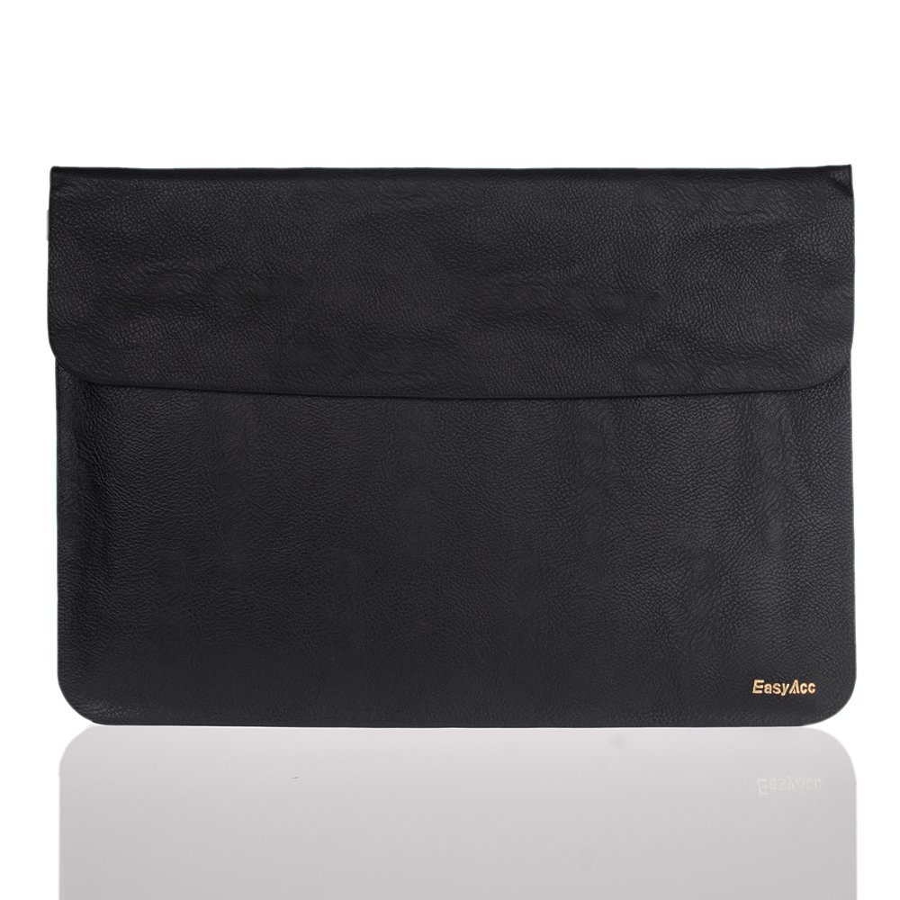 EasyAcc 13.3 inch Laptop Ultrabook Leather Sleeve Carrying Case Cover for Apple Macbook Pro Retina 13.3 zoll (Size: 13.3 inch, Color: Black) Size: 345 mm x 245 mm x 5 mm