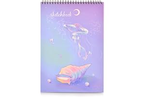 MEMX Sketch Book for Kids, 8”X11.5” 100 Pages(110gsm), Spiral Bound Artist Sketch Pad, Durable Acid Free Sketchbook for Painting, Sketching or Doodling, Best Gifts for Drawing Boys and Girls, White