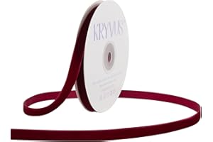 KRYVUS Burgundy Velvet Ribbon 3/8 Inch x 10Yards, Nylon Vintage Velvet Ribbons Perfect for Christmas Decoration, Handmade Craft, Gift Wrapping, Bow Making, Bouquet Packaging