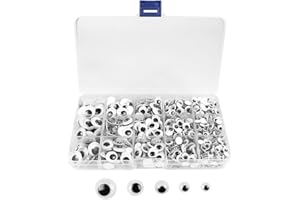 YOOTHINK 960Pcs Googly Eyes for Crafts, Black Wiggle Googly Eyes with Self-Adhesive, 6mm 8mm 10 mm 12mm 15mm Mixed Packaging