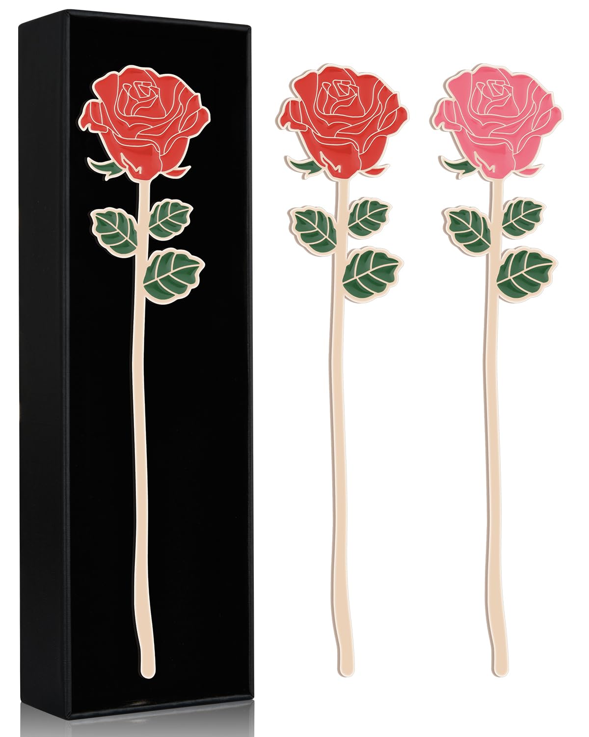SELBATON Metal Purple Rose Bookmark, Book Marks for Women, Cute Bookmarks Gift, Bookmarks for Book Lovers, Gift for Mother's Day, Girlfriend and Friend Graduation, Teacher's Day, Thanksgiving