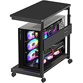 SWOK Large Height Adjustable Computer Tower Stand for Gaming & Office, 23-33.8 Inches Tall, W13.8 x L25.2 Inch Desk, PC Stand