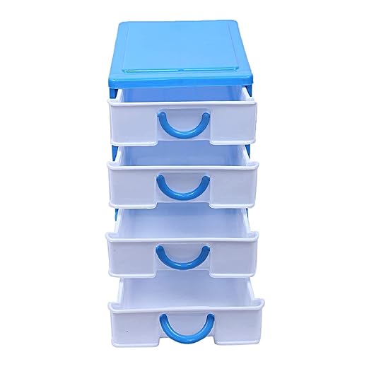 BLUEJOY Plastic Four Layer Drawer Storage Box (multicolor