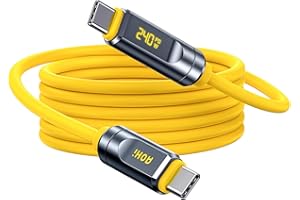 AOHI USB4 2.0 Cable with LED Display 6.6ft, 240W PD3.1 Fast Charging, 80Gbps Data Transfer, Dual 8K Display, The Future Adoni