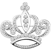 LQRI Crystal Rhinestone Princess Queen Crown Brooch Pin Tiara Crown Brooches Crown Tiara for Wedding Party/Banquet/Birthday