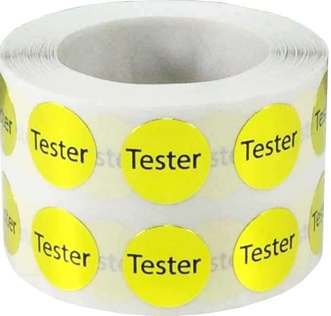 Glänzend Gold Tester Kreis Punkt Aufkleber, 13 mm 1/2 Zoll Runde, 1000 Etiketten auf einer Rolle