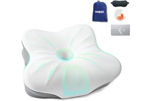 SAHEYER Memory Foam Camping Pillow, Travel Pillows for Sleeping, Cervical Neck Support Camping Gear Accessories - Small Pillow Travel Essentials for Sleeping, Backpacking, Hammock, Gray