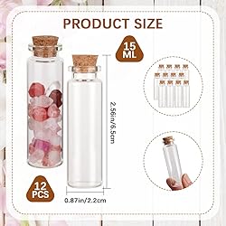 CRASPIRE 12Pcs Small Glass Bottles with Cork