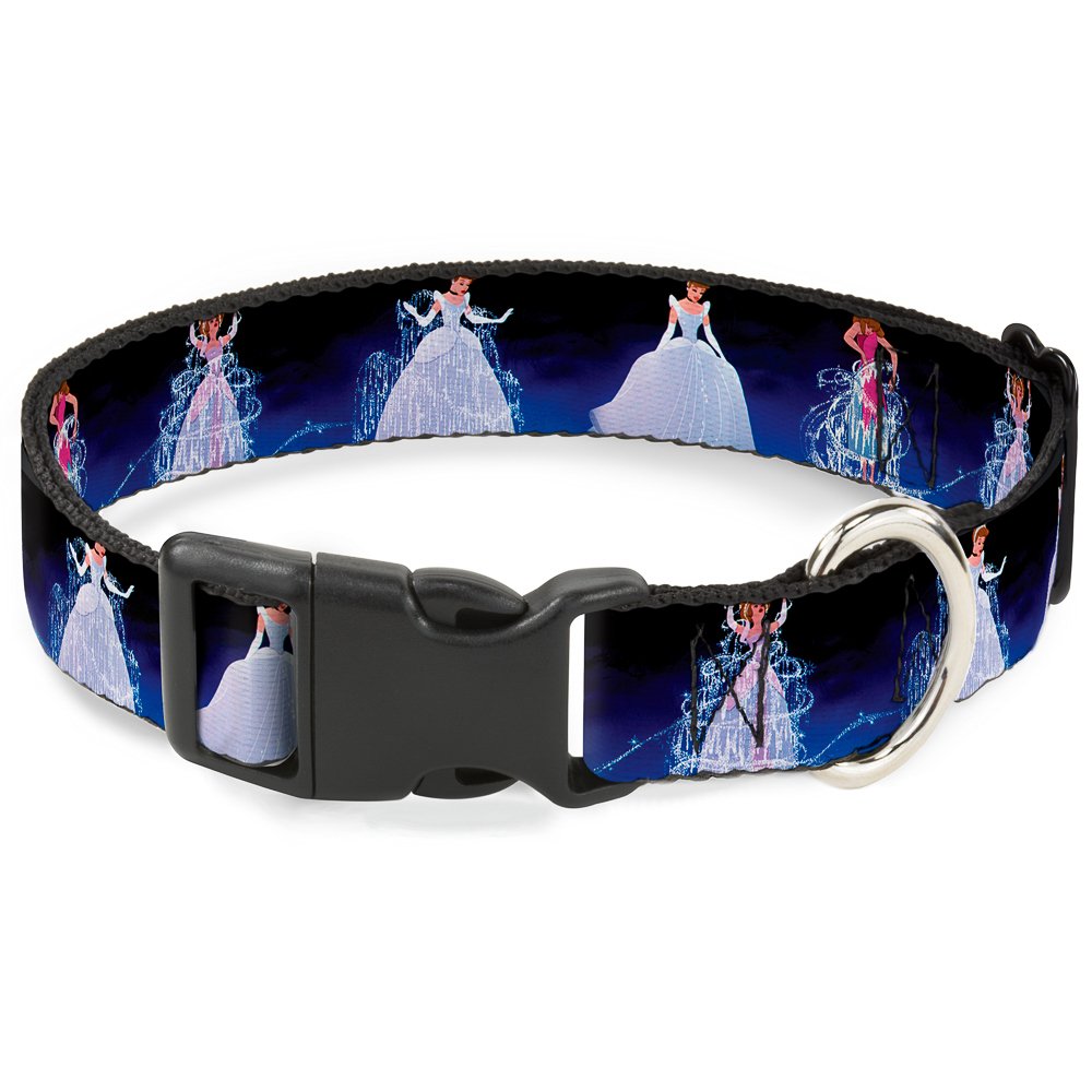 Buckle Down Cinderella Transformation Blue Fade Plastic Clip Collar, Small/9-15