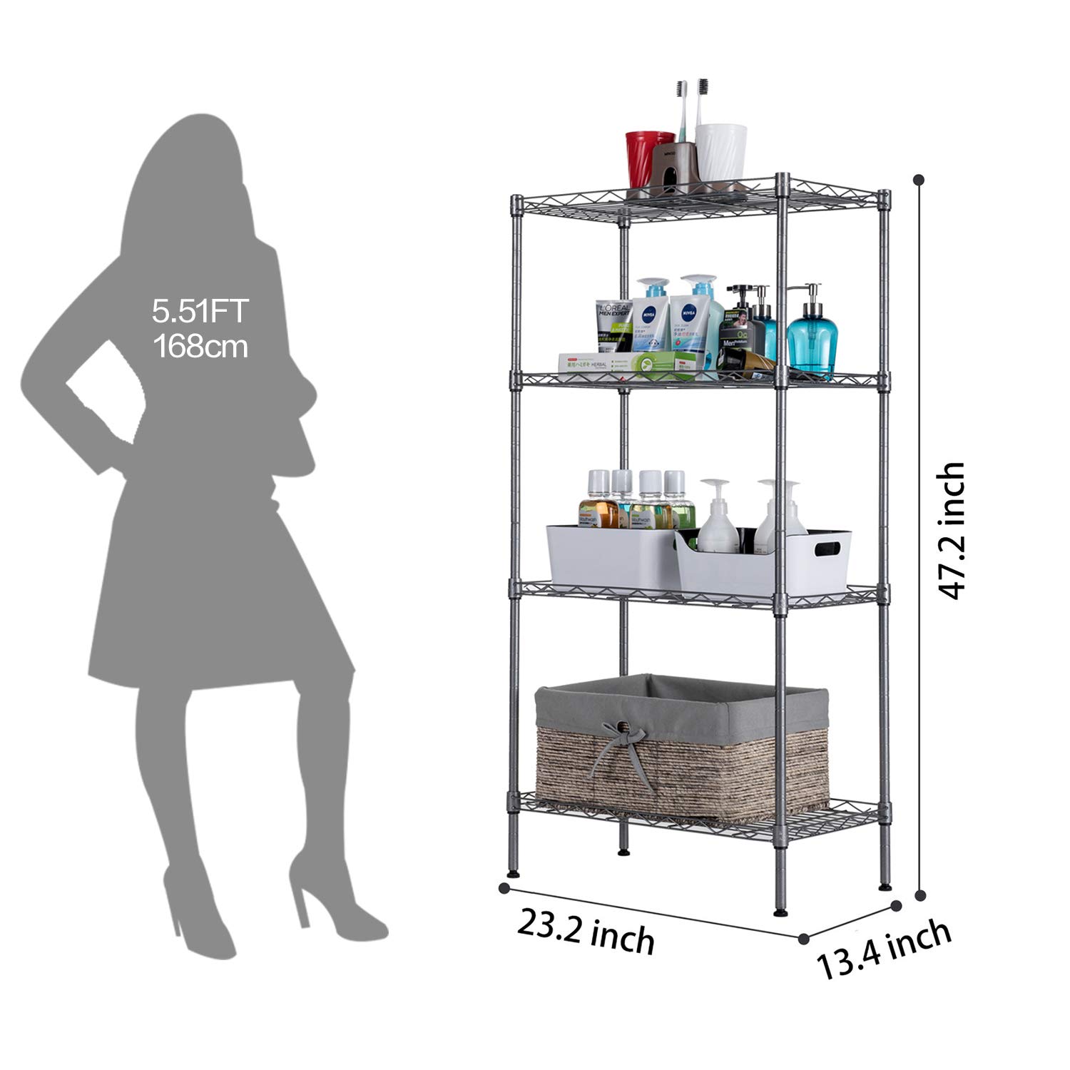 Singaye Adjustable Storage Rack Wire Shelving Garage Storage