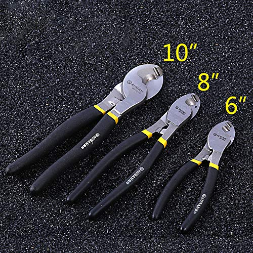 AUBON 6''/ 8"/ 10" Heavy Duty Cable Cutter Electric Wire Cutting Stripper Plier Tool 6 inch