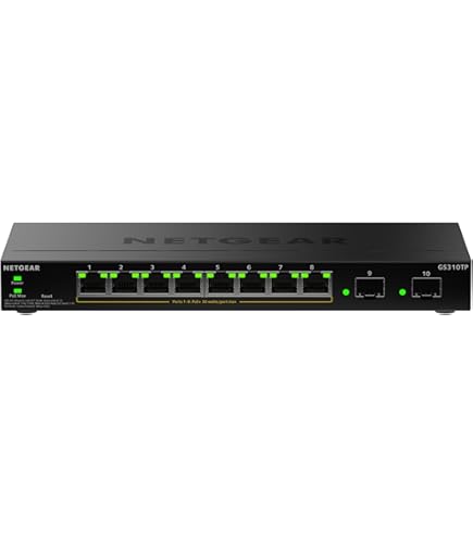 Amazon.com: NETGEAR GS110TP Switch Niv.2 8 Ports gigabit poe 46W