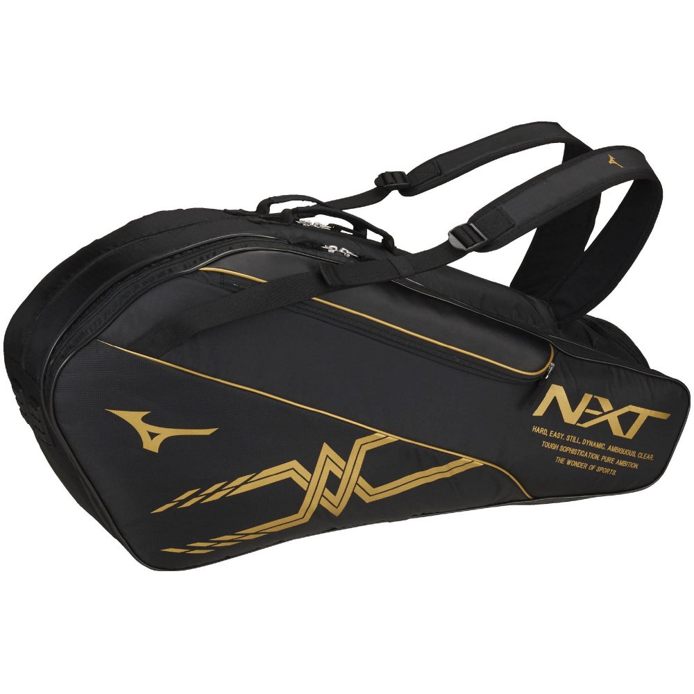 Mizuno ミズノ B076fp8p6w 95 ブラック ゴールド 6本入れ ラケットバッグ 63jd8003 テニスバッグ テニスラケットバッグラケットトート 人気メーカー ブランド Rumble Media