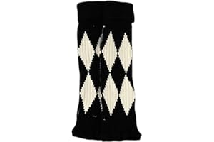 1 Pair Wool Long Leg Warmers With Argyle Pattern Designs Women's Students Vintage Knitted Turn Cuffs Boot Covers Socks Breath