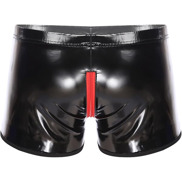 Lequida Black Latex Rubber Hot Pants Boxer – Women’s One Size, Ultra Low Rise