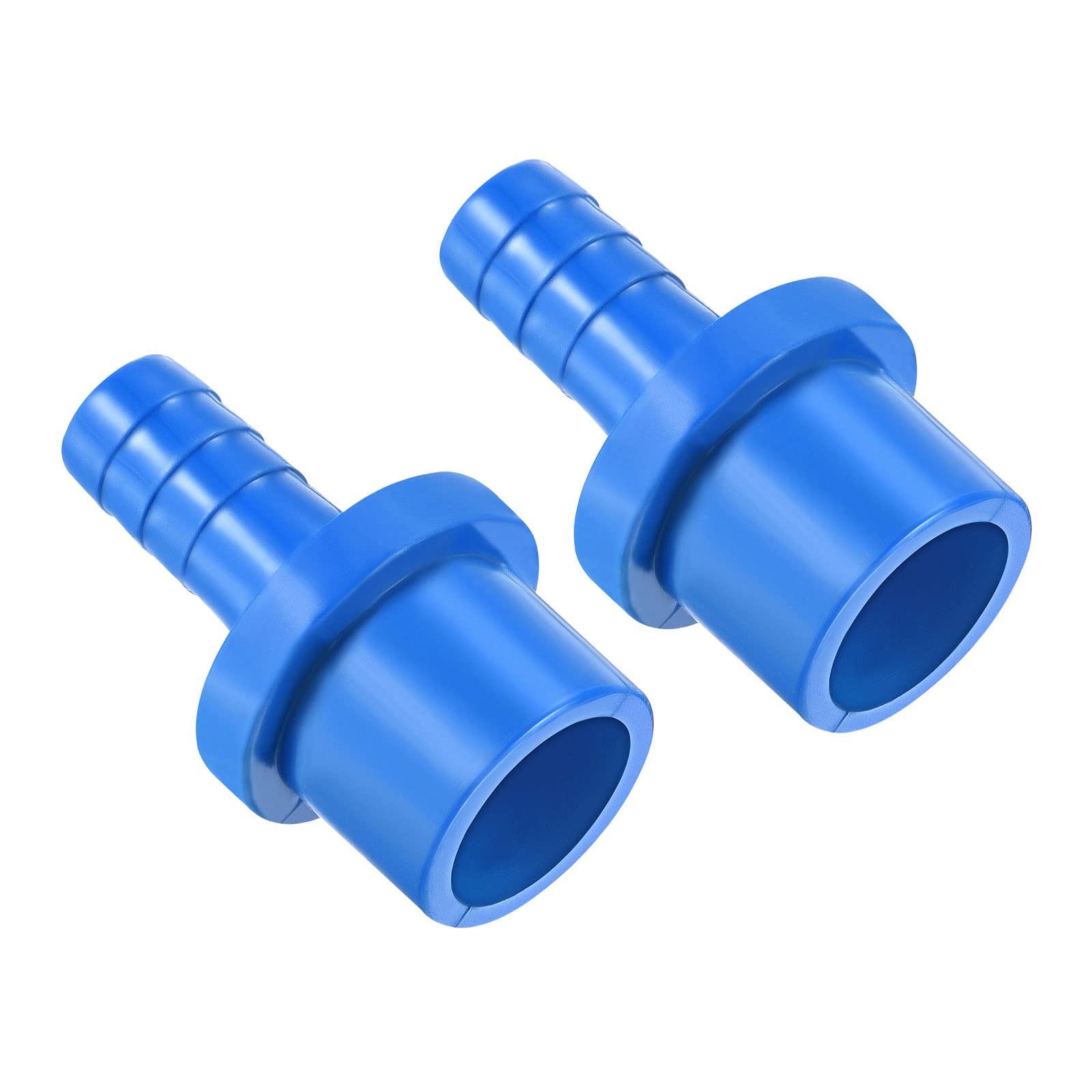 M METERXITY 2 Pack PVC Pipe Fitting - Water Tube Connector, 10mm Barb Straight Pipe Joint, Apply to Outdoor/Garden/Pool (OD 20mm, Blue)