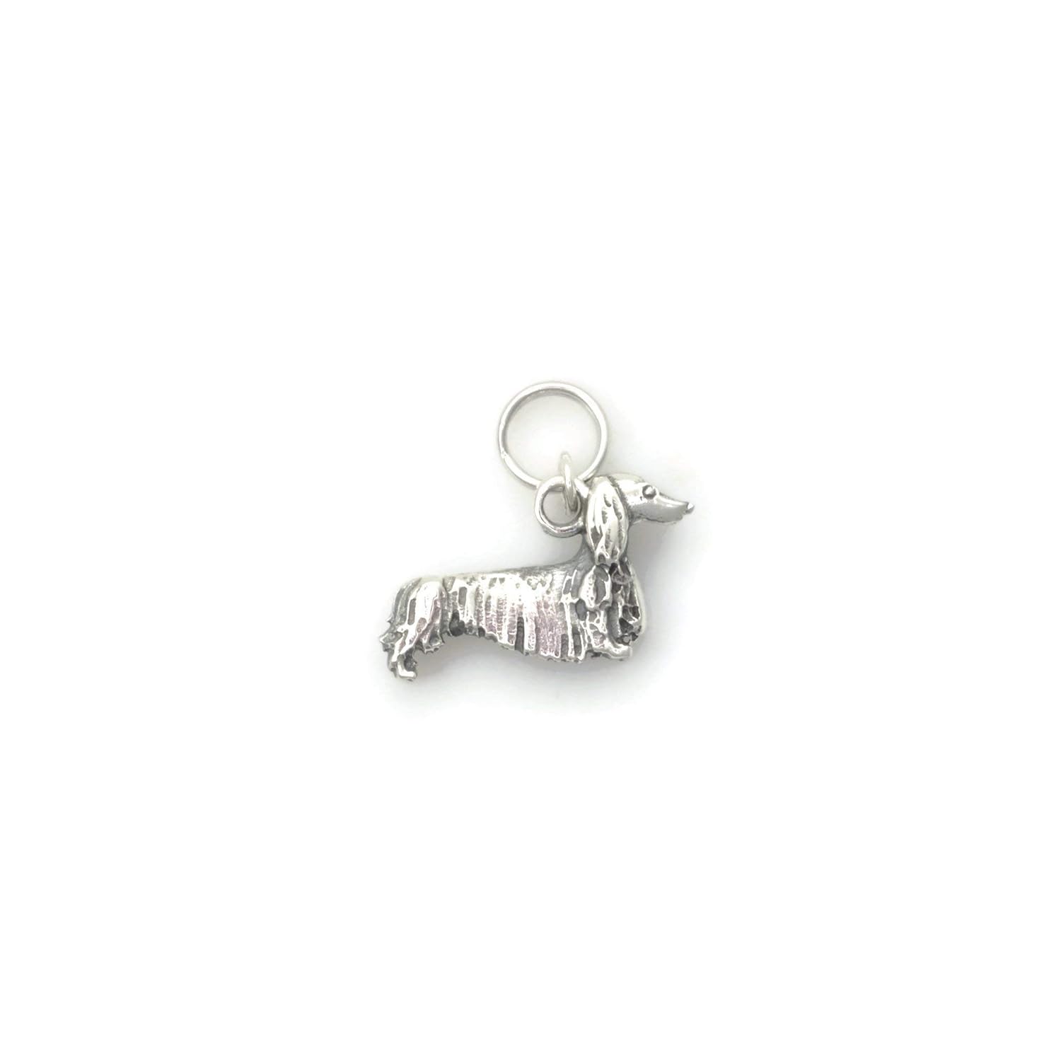 Amazon Com Sterling Silver Long Haired Dachshund Charm Silver