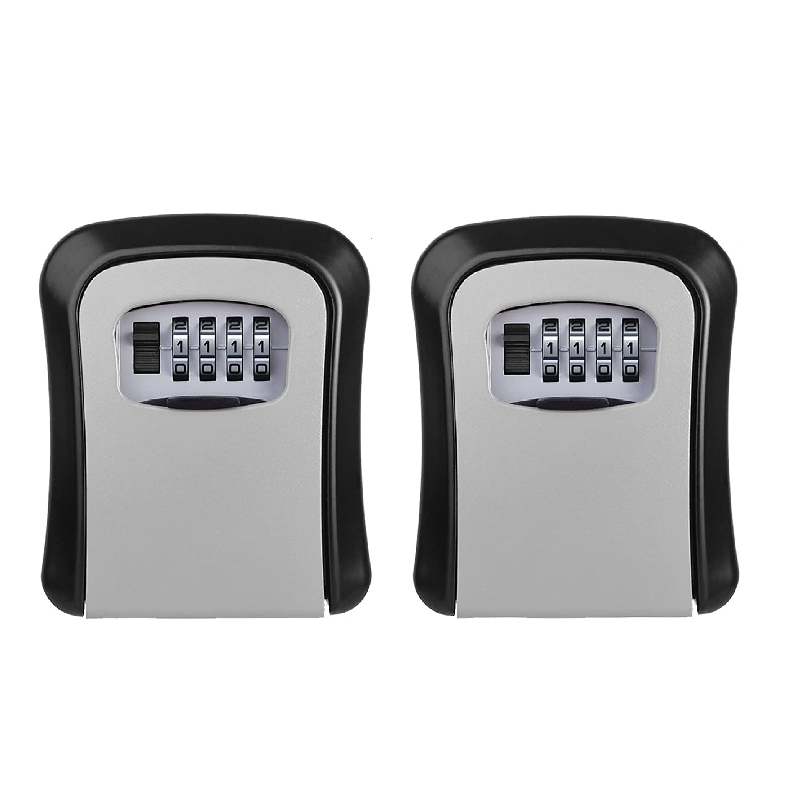 2PC Wall Mounted Key Lock Box, Outdoor Combination Lock, Waterproof Security Lockbox, Spare Key Storage for Garage, School, Elderly Parents