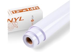 HTVRONT Rouleau de vinyle permanent blanc brillant pour Cricut, Silhouette Cameo et autres emporte-pièces – Vinyle pour fête 