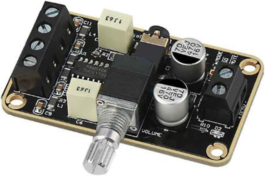 PAM8406 5Wx2 Stereo Dual Channel Digital Audio Power Amplifier Board 5V D Type DIY Circuit Board Module,as show,55.12 * 32.26mm