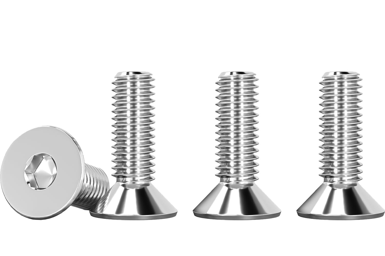 Drenky M5 Socket Screws, M5 X 16mm Bolts 304 Stainless Steel Hex Screws DIN 7991 / ISO 10642 Rustproof Machine Screws M5 Flat Head Hex Socket Cap Screws (Pack of 25) — image 1