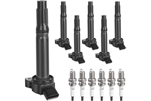 NPAUTO Ignition Coil Pack Spark Plugs Replacement for 3.5 V6 Toyota Sienna Avalon Camry Highlander Rav4 Venza Lexus RX350 ES350 RX450h 2007 2008 2009 2010 2011 2012 2013 2014 2015, 90919-A2007, UF487, 6pc