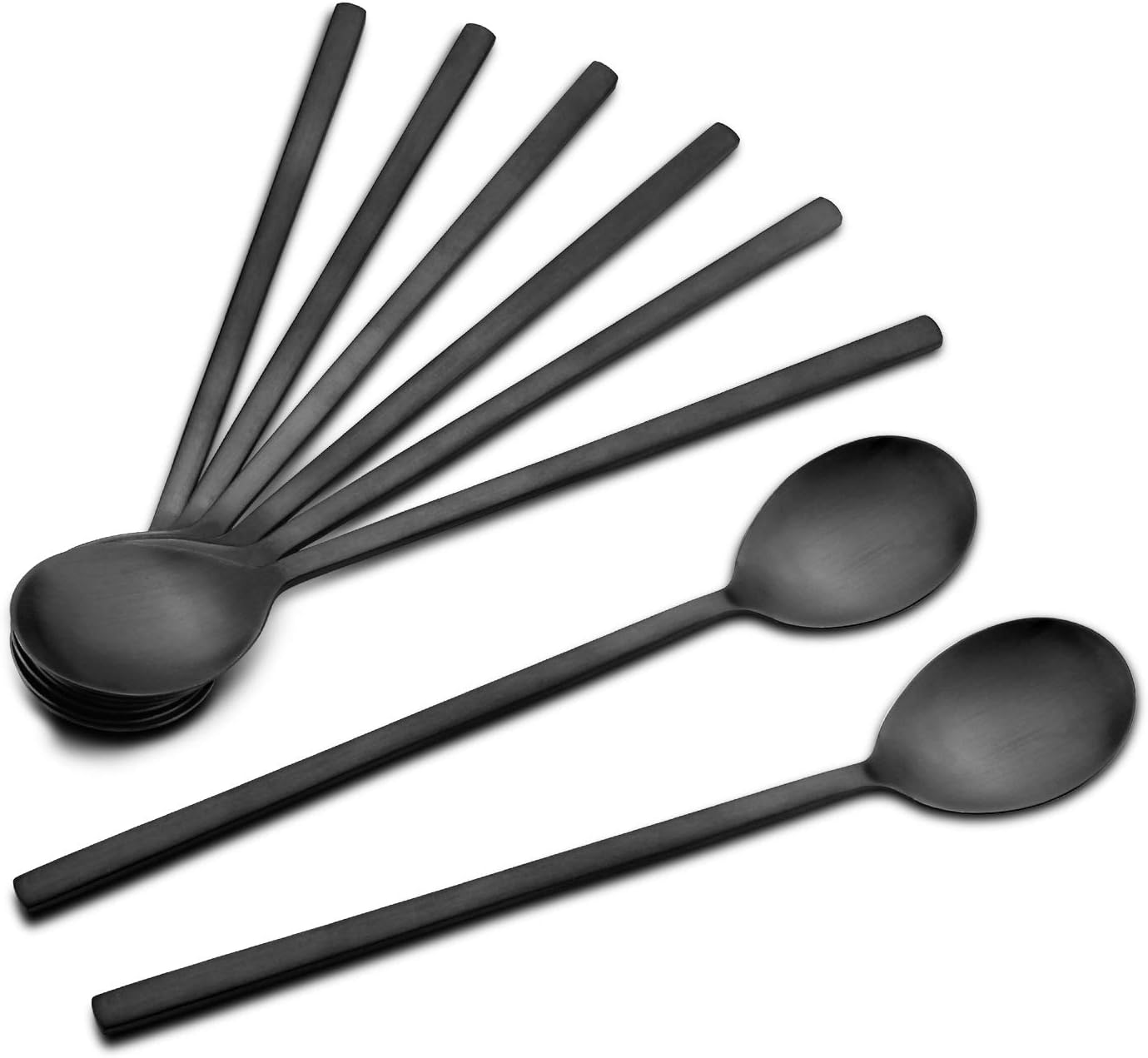 Korean Spoons 8 Pieces Stainless Steel Spoons,8.5 Inch Soup Spoons