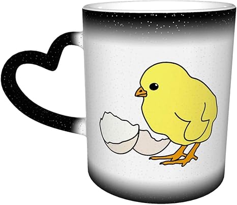 Amazon Co Jp 赤ちゃんの鶏 熱で色が変わるマグカップ 変色カップ コーヒーマグ おしゃれ セラミック 温感変色 ハンドル付き 大容量 おもしろい 贈り物 ホーム キッチン