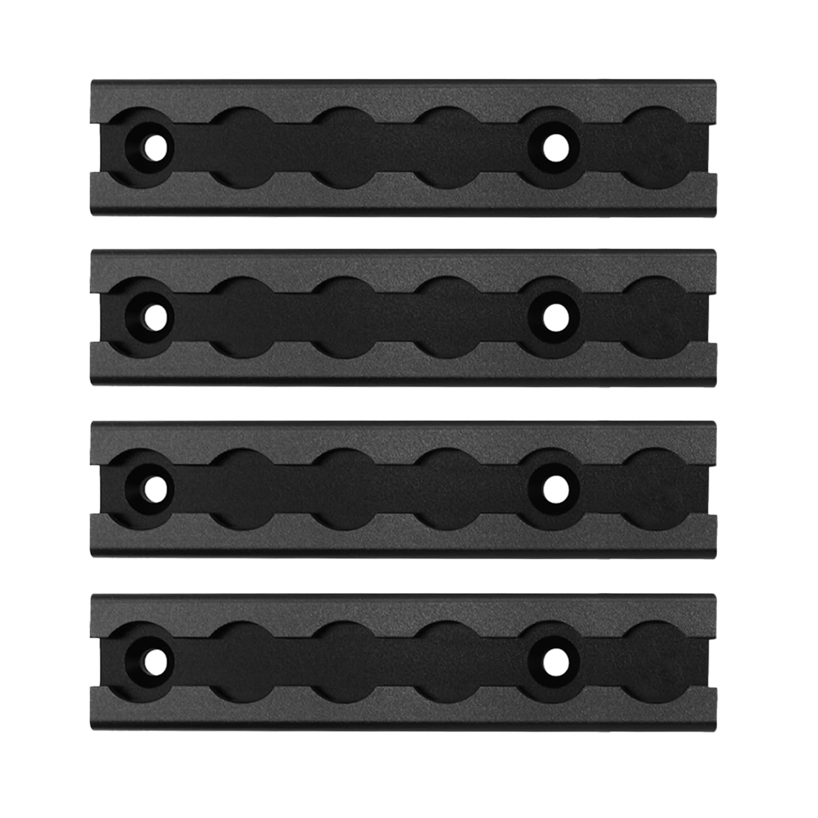 SALUINOKI 6" L-Track Rail Black 4 Pack, Aluminum