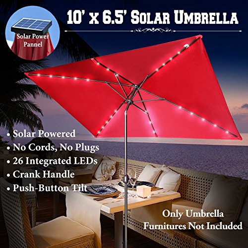 Benefitusa 10 X6 5 Solar Patio Umbrella Buy Online In Bahrain At Desertcart