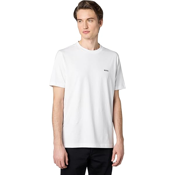 BOSS T-Shirt Uomo Manica Corta Con Piccolo Logo – Scollo A V – 95% Cotone