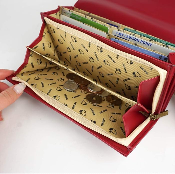 Amazon スヌーピー 財布 長財布 レディース シンプル 大人 向け キュート Snoopy ウッドストック キャラクター ジャバラ かわいい 大容量 サイフ 長サイフ ピンク 財布