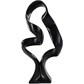 LAIKEARTS 15" Modern Abstract Ribbon Decorative Sculpture, Knot Sculptures,Home Decor,Coffee Table Statues,Dining Living Room Desk Decor(Black)