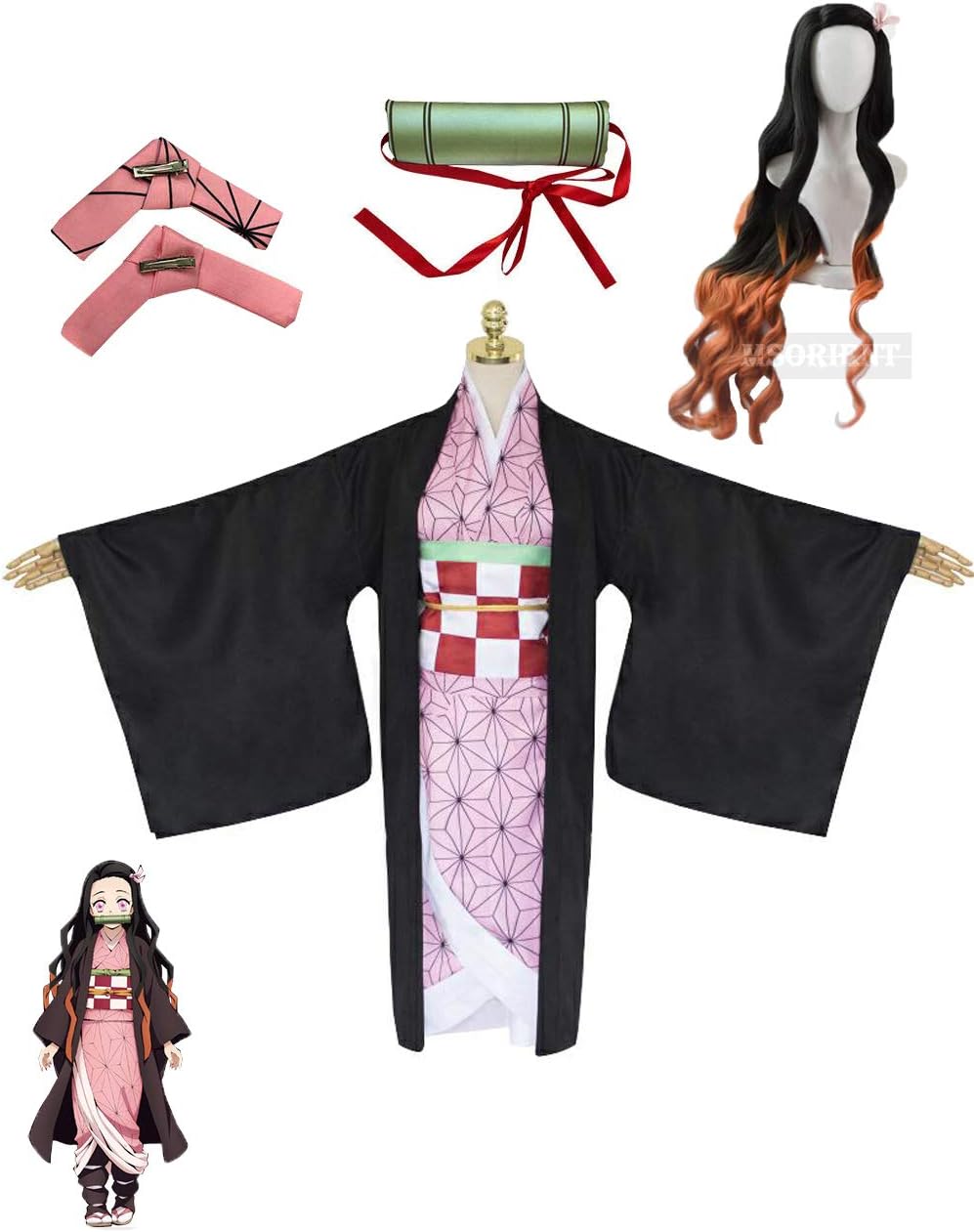 amazon msorient 2020年 新品 コスプレ衣装 鬼滅の刃 竈門 禰豆子 かまど ねずこ 鬼殺隊隊服 コスプレ衣装 小道具付き ウィッグ追加可能 cosplay イベンド 実物撮影 変装 仮装 プレゼント 祭り仮装 コスチューム 衣装 アニメ ハロウィン クリスマス 学園祭 禰豆子 s