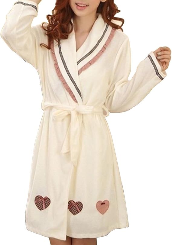 Amazon プチプライム Petit Prime バスローブ 綿 レディース セクシー 上品 マタニティー 授乳 妊婦 ハート 可愛い ルームウェア 部屋着 おしゃれ ガウン ママ 春 夏 秋 冬 オールシーズン Xl ベージュ バスローブ 通販