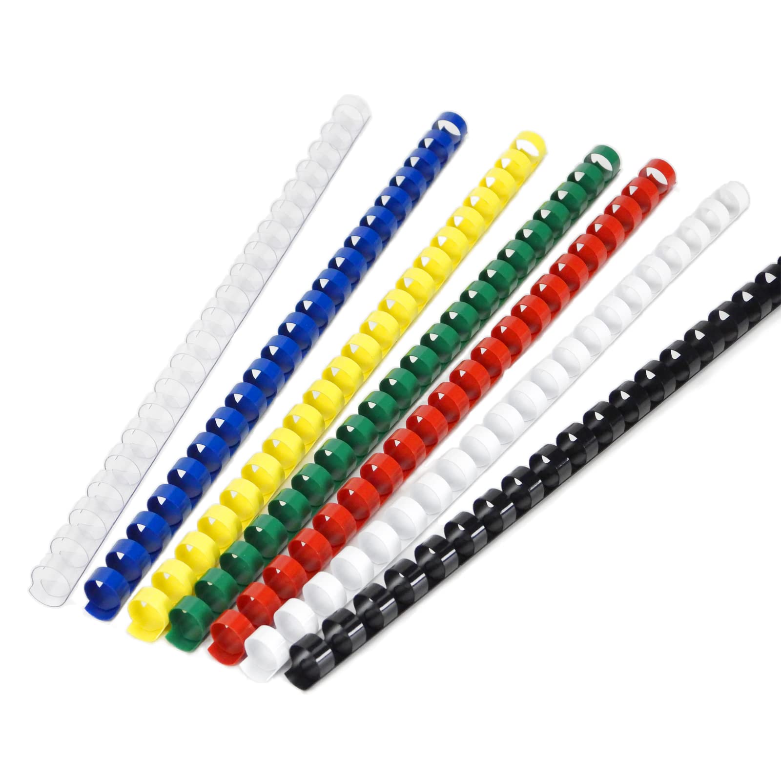 RAYSON Plastic Binding Combs, 40 Sheets, 21 Rings, 8mm, Mixed Colour, A4, Box of 100