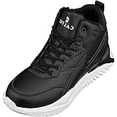 CALTO Men's Invisible Height Increasing Elevator Trainer Shoes - Black Lace-up Lightweight Fashion High-Top Sneakers - 4 Inches Taller - S3060 - Size 7 D(M) US